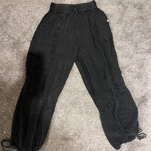 urban outfitters black linen pants